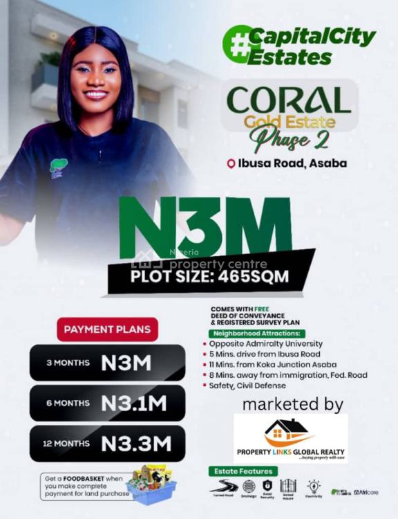 Land with Free Deed of Conveyance and Registered Survey Plan, Coral Gold Estate, Oshimili North, Delta, Mixed-use Land for Sale