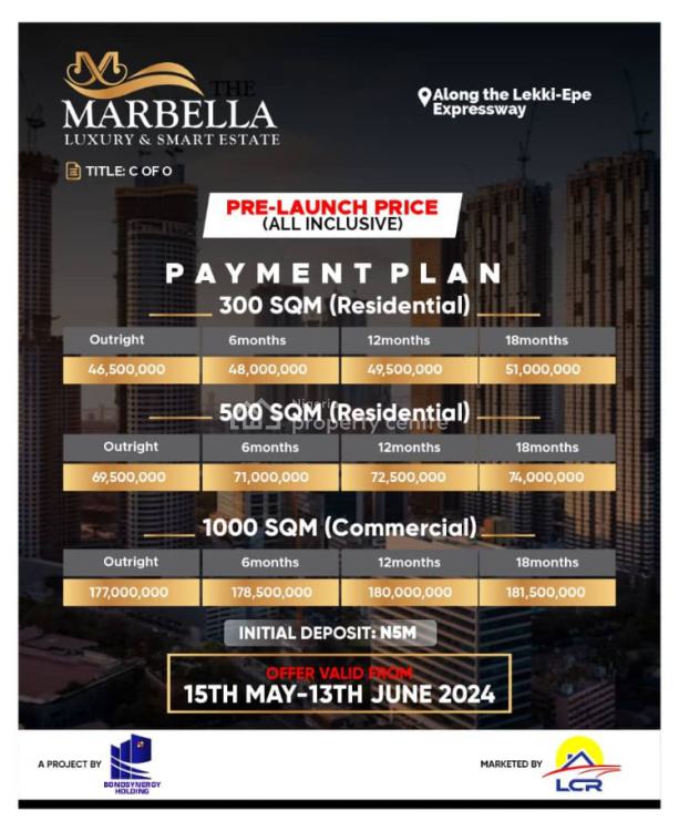 For Sale Prelaunch Prices, Lekki Epe Expressway Marcella Luxury And