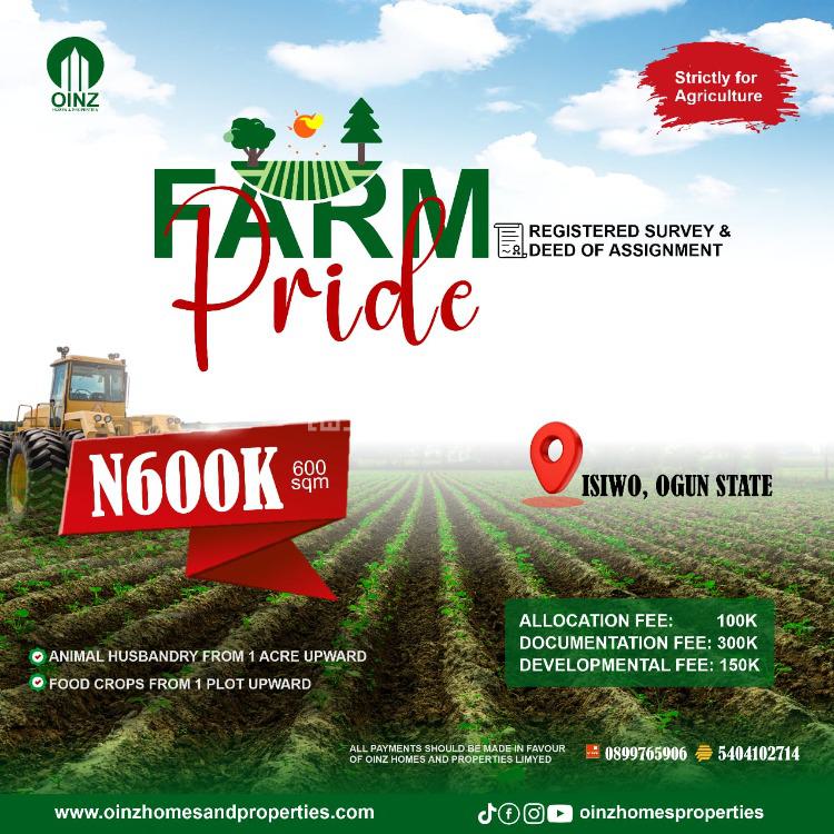 100 Plots of Farmland Available, Isiwo Ogun State, Epe Road, Abeokuta South, Ogun, Industrial Land for Sale