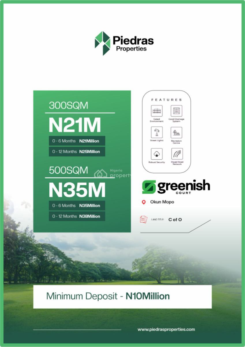 Buy and Built Estate Land( C of O), Greenish Court Estate, Okun Mopo, By Ogombo Road, Okun-ajah, Ajah, Lagos, Residential Land for Sale