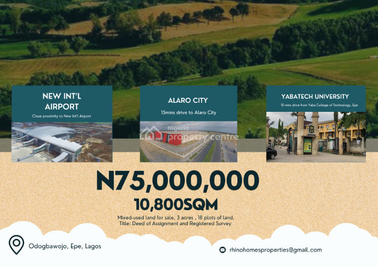 3 Acres, 18 Plots, Odogbawojo, Epe, Lagos, Mixed-use Land for Sale