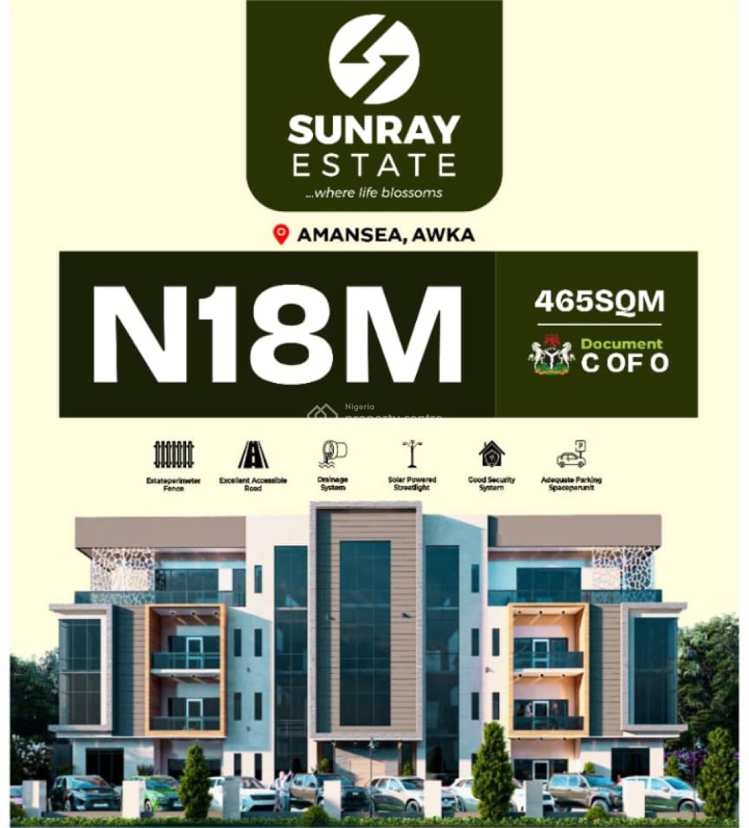 Luxury C of O Estate Strategically Located, Sunray Estate, Amansea, Awka, Anambra, Mixed-use Land for Sale