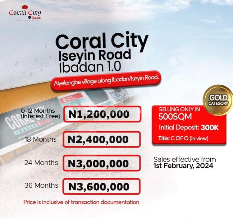 Affordable Land, Coral City, Moniya, Ibadan, Oyo, Residential Land for Sale