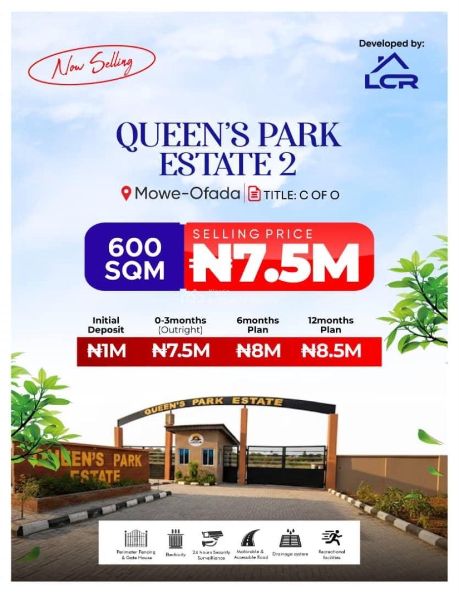 Land, Queens Park Estate, Mowe Ofada, Ogun, Residential Land for Sale