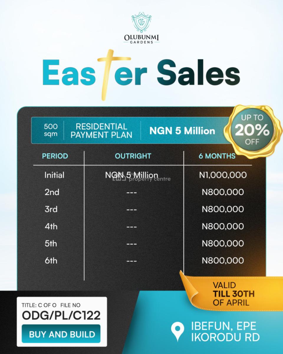 Buy and Build,c of O Land in Epe, Epe, Lagos, Mixed-use Land for Sale
