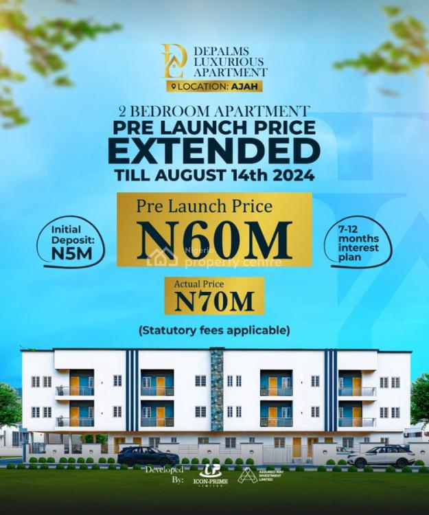 Luxury 3 Bedroom in Depalms Apartment, Infinity Estate, Ajah, Lagos, Flat / Apartment for Sale