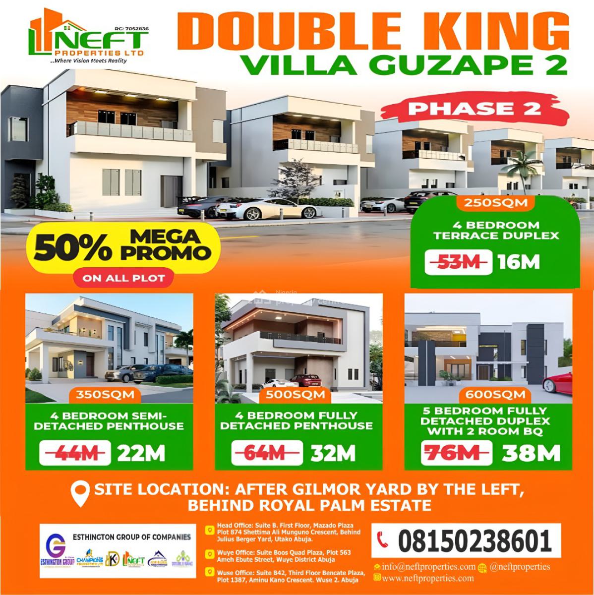 4 Bedroom Terrace Duplex, Double King Villa Guzape 2, Guzape District, Abuja, Residential Land for Sale