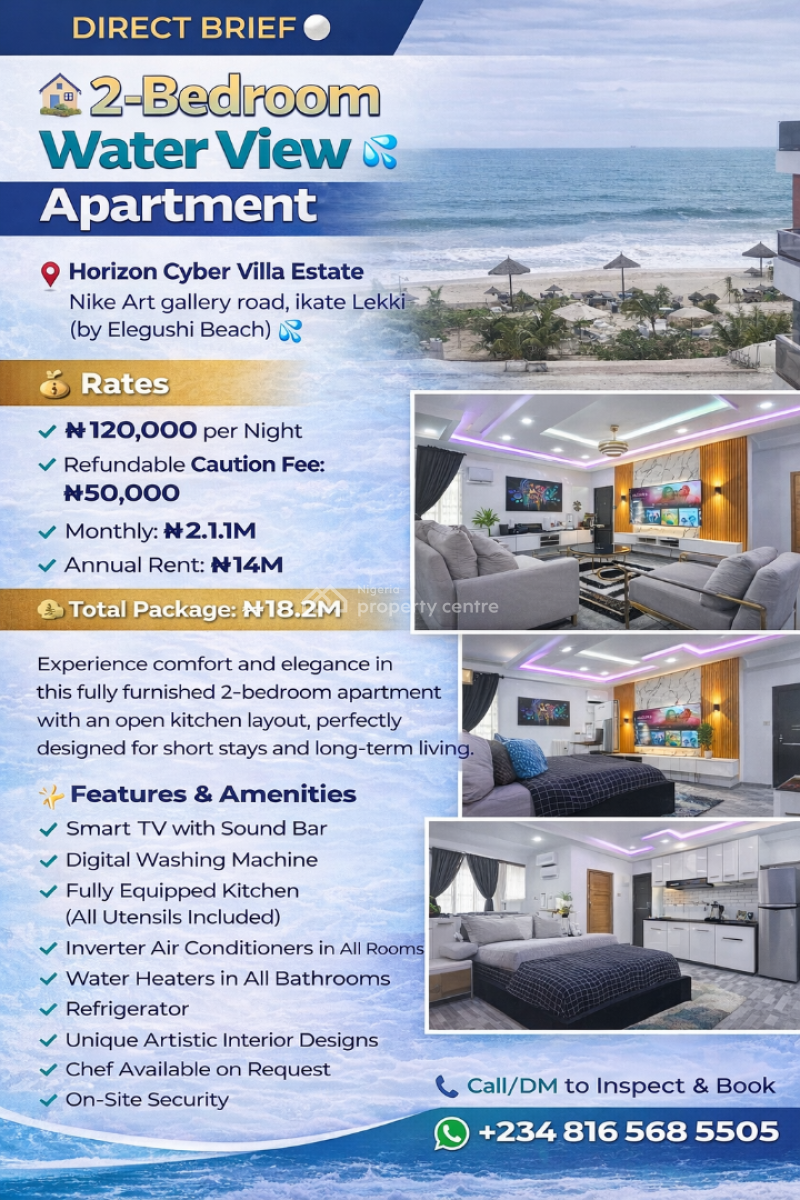 Daily, Monthly, Yearly 2 Bedrooms Beach View, Swimming Pool, Horizon Cyberville, Ikate Elegushi, Lekki, Lagos, Flat / Apartment for Rent
