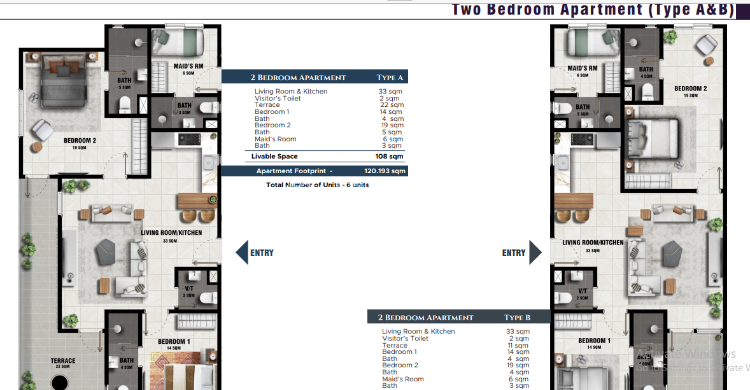 Stunning 2 Bedrooms Apartment with Rooftop Recreational Area, Lekki Phase 1, Lekki, Lagos, Flat / Apartment for Sale
