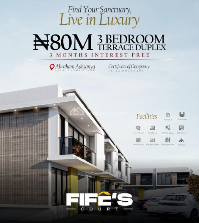 Exclusive 3 Bedroom Terrace Duplex for Off Plan, Abraham Adesanya, Ajah, Lagos, Terraced Duplex for Sale