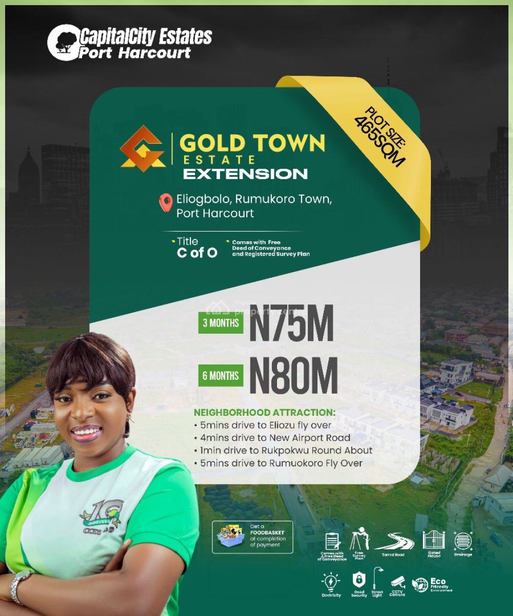 Plots of Land, Gold Town Estate Phase 1, Eligbolo, Rumuokoro, Port Harcourt, Rivers, Land for Sale