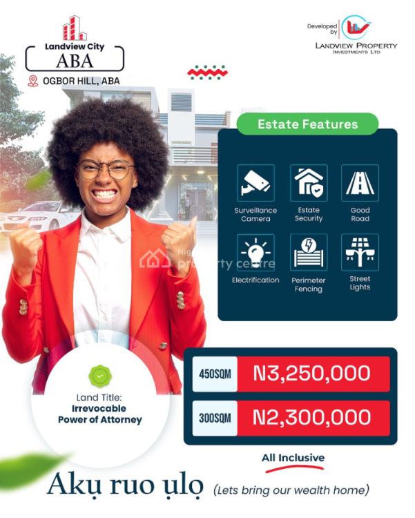 Irrevocable Power of Attorney, C of O in a View, Ogbor Hill, Land View City, Aba, Abia, Mixed-use Land for Sale