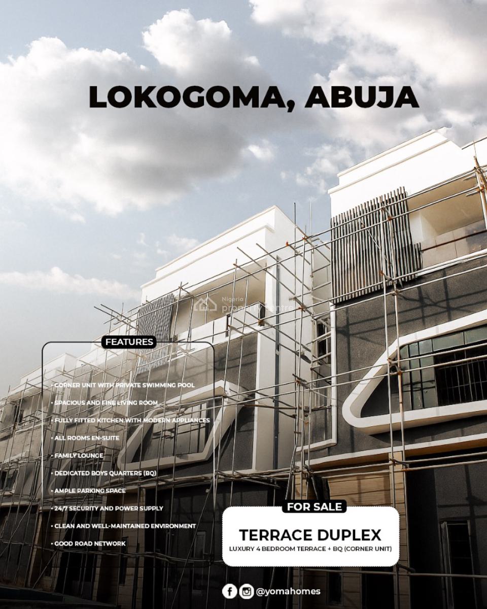 Exquisite 4 Bedroom with Swimming Pool and Bq, Sunnyvale Junction, Lokogoma District, Abuja, Terraced Duplex for Sale