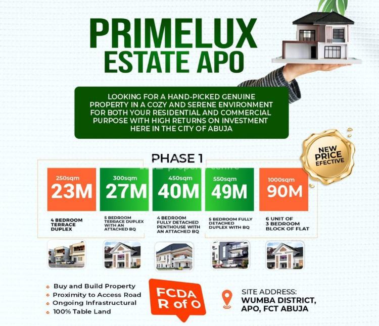 Affordable 4bedroom Fully Detached Penthouse, Apo Wamba, Apo, Abuja, Residential Land for Sale