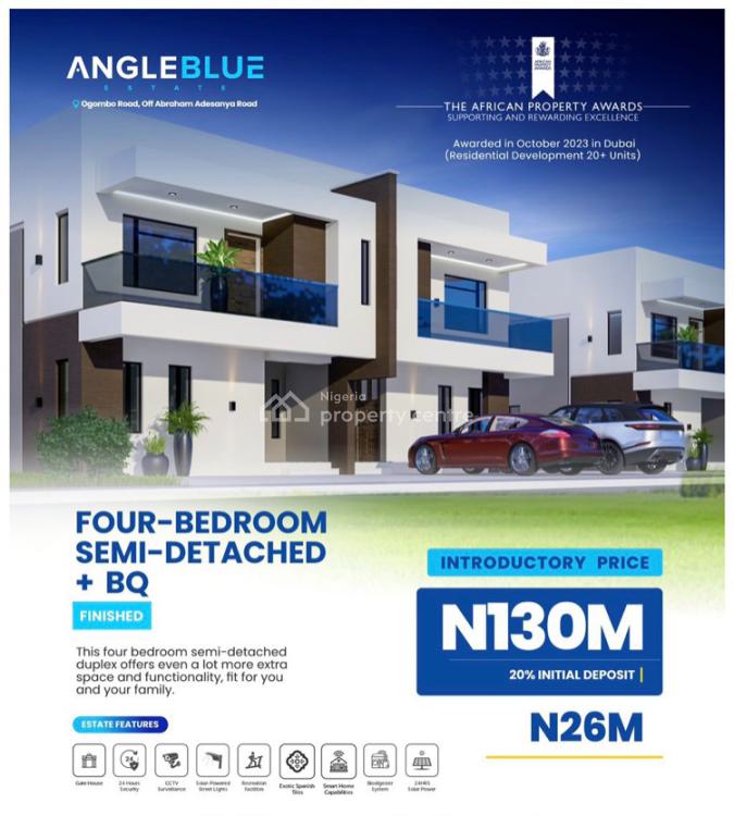4 Bedroom Semi Detached Duplex + Bq(angle Blue Estate), Ogombo Road, Ogombo, Ajah, Lagos, Semi-detached Duplex for Sale