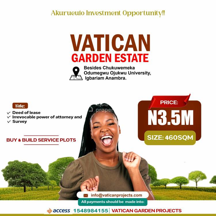 Genuine and Affordable, Beside Anambra State University Igbariam Campus, Anambra, Anambra, Residential Land for Sale