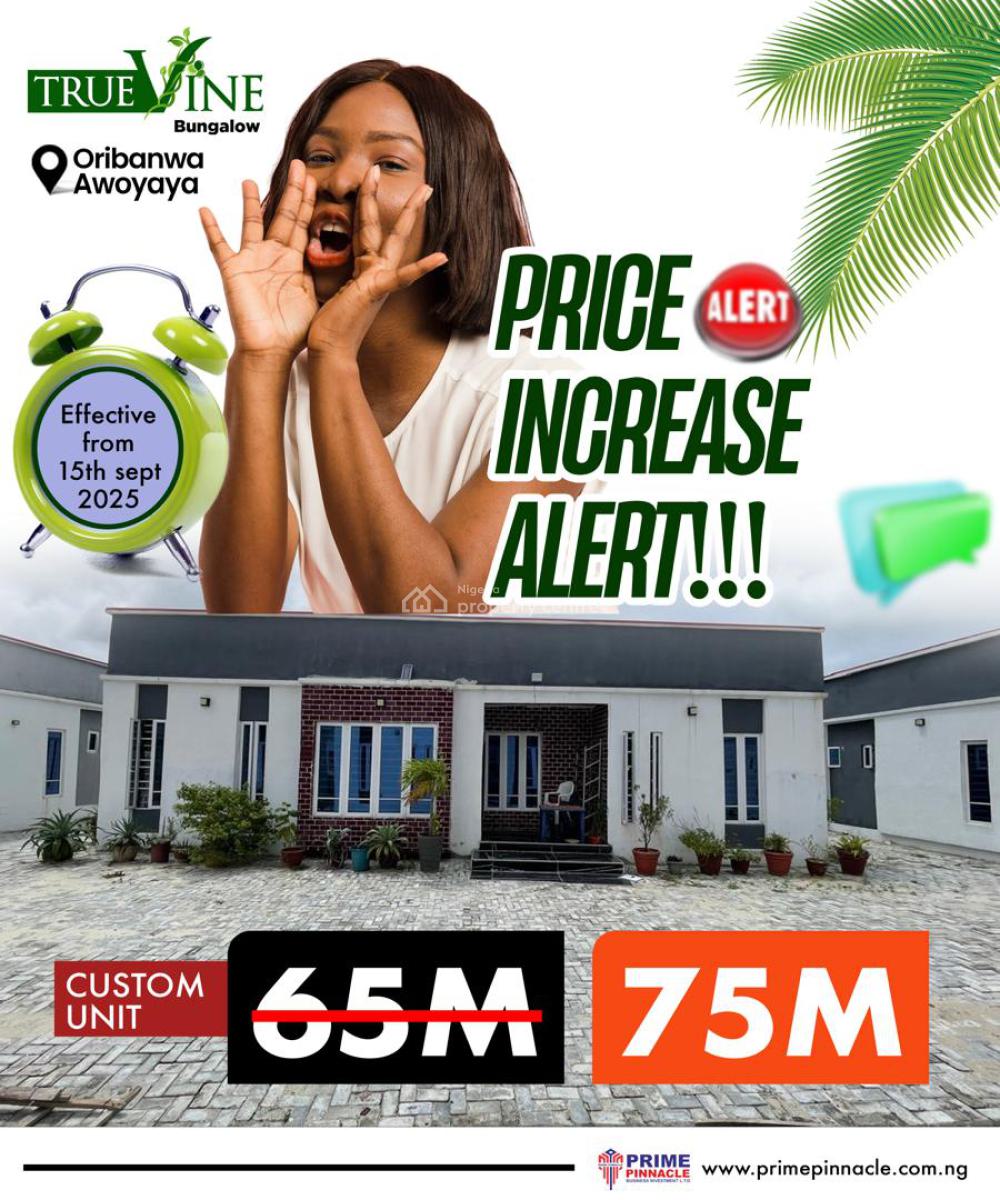 3 Bedrooms Bungalow in a Lovely and Secured Estate, Trueview Estate Bungalow, Oribanwa, Ibeju Lekki, Lagos, Detached Bungalow for Sale