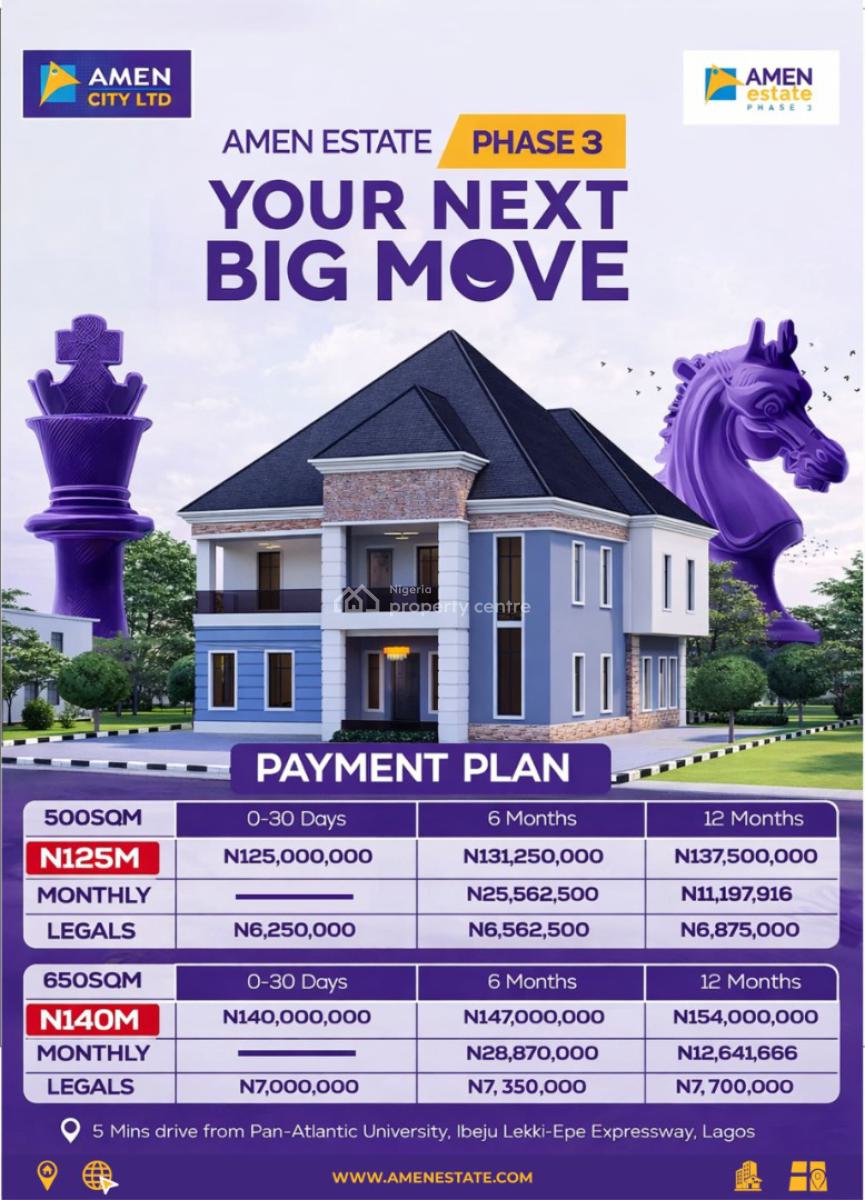 4 Bedroom Duplex with Bq (carcass), Amen Estate Phase 3, Ibeju Lekki, Lagos, Detached Duplex for Sale