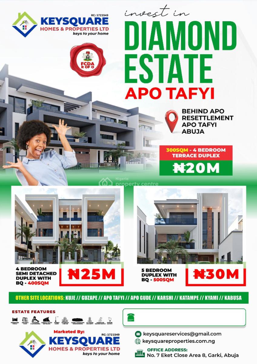 Buildable Estate with Buildin Approval, Tafyi District, Apo Resettlement, Apo, Abuja, Residential Land for Sale