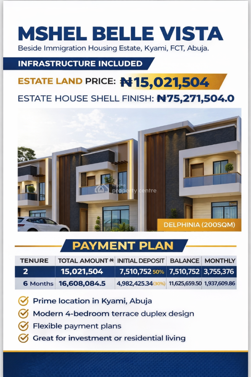 Estate Land and Apartments, Beside Immigration Housing Estate, Kyami, Abuja, Mixed-use Land for Sale