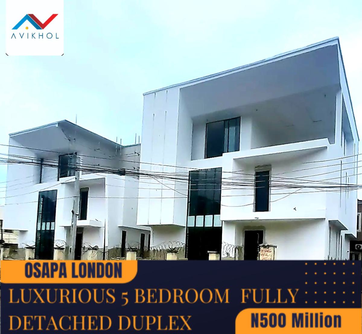 95% Completed Twin Luxurious 5 Bedroom Fully Detached Duplex, Osapa London, Osapa, Lekki, Lagos, Detached Duplex for Sale
