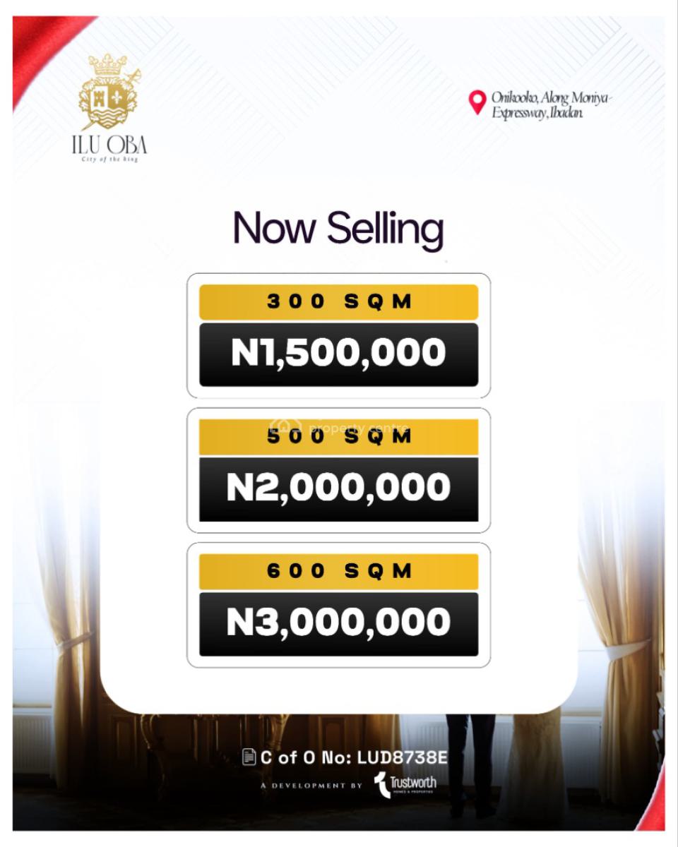 C of O Title  Land ( No: Lud8738e) Facing Express Road, Iluoba Estate, Directly  Facingmoniysn Iseyin  Road, Moniya, Ibadan, Oyo, Mixed-use Land for Sale