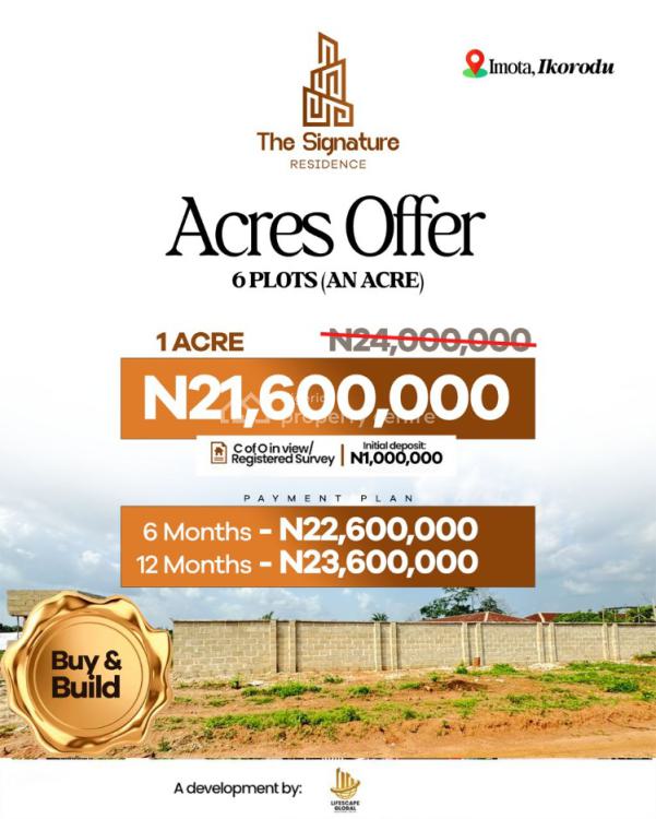 Buy & Build with a Twelve-month Plan. Prime Location in an Institution, 5 Minutes From Celeb University, Imota, Ikorodu, Lagos, Mixed-use Land for Sale