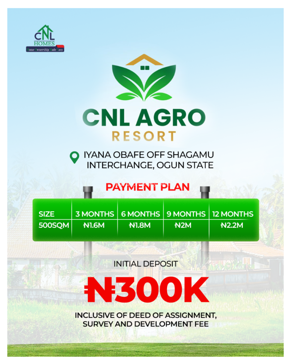 Farm Land, Cnl Agro Resort Sodolu, Obafemi Owode, Ogun, Mixed-use Land for Sale
