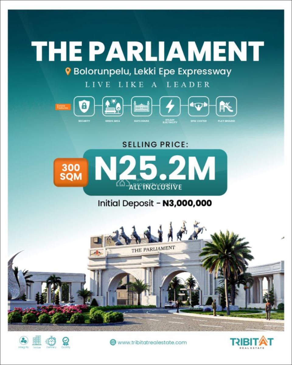 Distress Offer in an Estate, The Parliament, Facing The Lekki-epe Expressway,international Airport, Eleranigbe, Ibeju Lekki, Lagos, Residential Land for Sale
