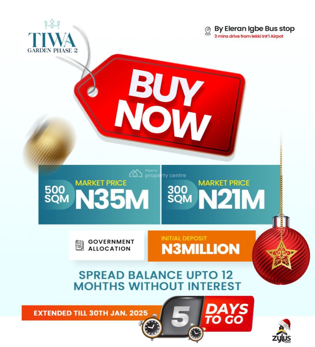 The Most Affordable C of O Land Directly on The Road, Tiwa Garden Phase 2, Lekki - Epe Expressway, Ibeju Lekki, Lagos, Mixed-use Land for Sale