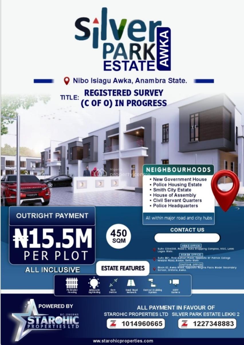 Fenced Govt. Approved Buy + Build Estate Land, Strategically Located, Silverpark Estates, Nibo, Isiagu, Awka, Anambra, Mixed-use Land for Sale