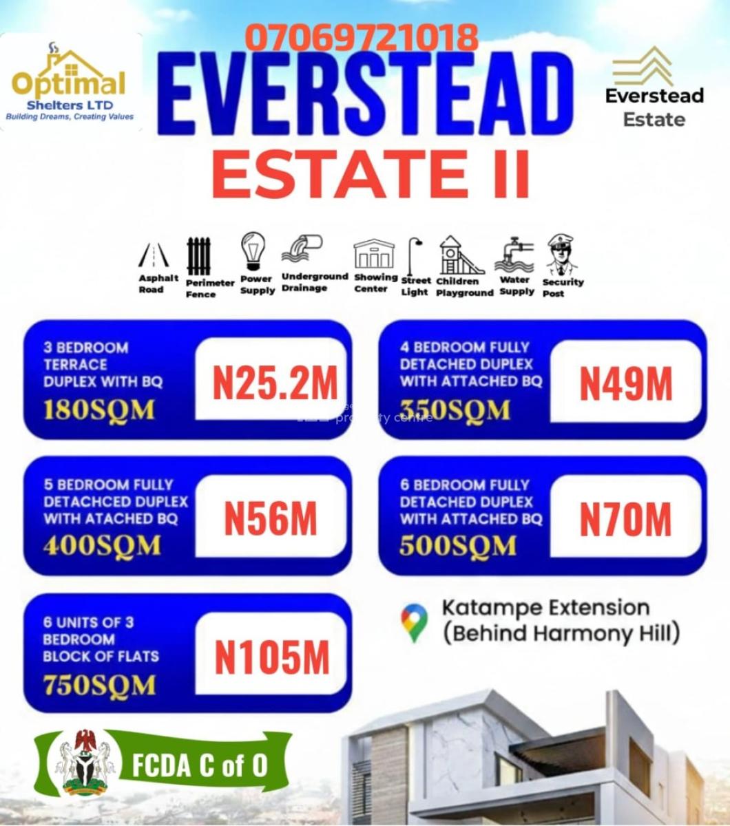 Luxury 3 Bedroom Semi-detached Duplex Land with Bq, Behind Ecowas Quarters, Katampe, Abuja, Residential Land for Sale