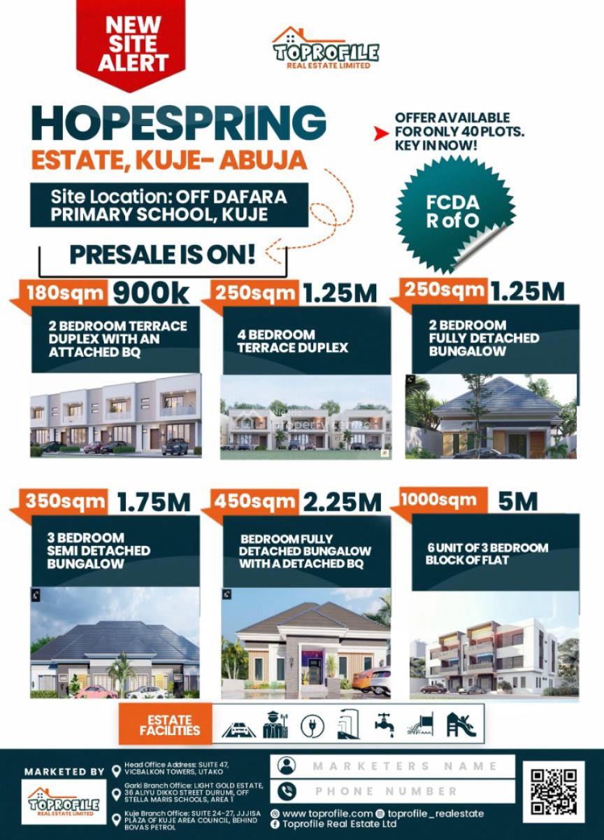 Luxury 3 Bedroom Terrace Duplex, After The Kabusa Market, Kabusa, Abuja, Residential Land for Sale