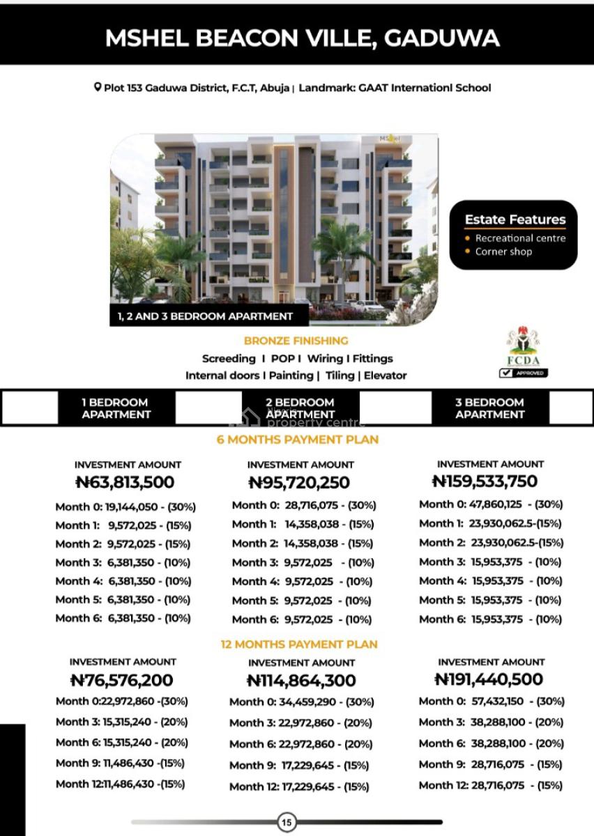 3 Bedroom Block of Flats, Gaduwa, Abuja, Block of Flats for Sale