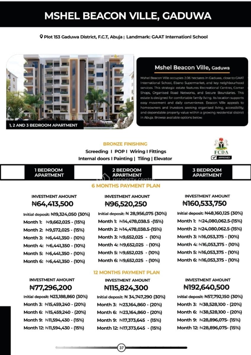 3 Bedroom Block of Flats, Gaduwa, Abuja, Block of Flats for Sale