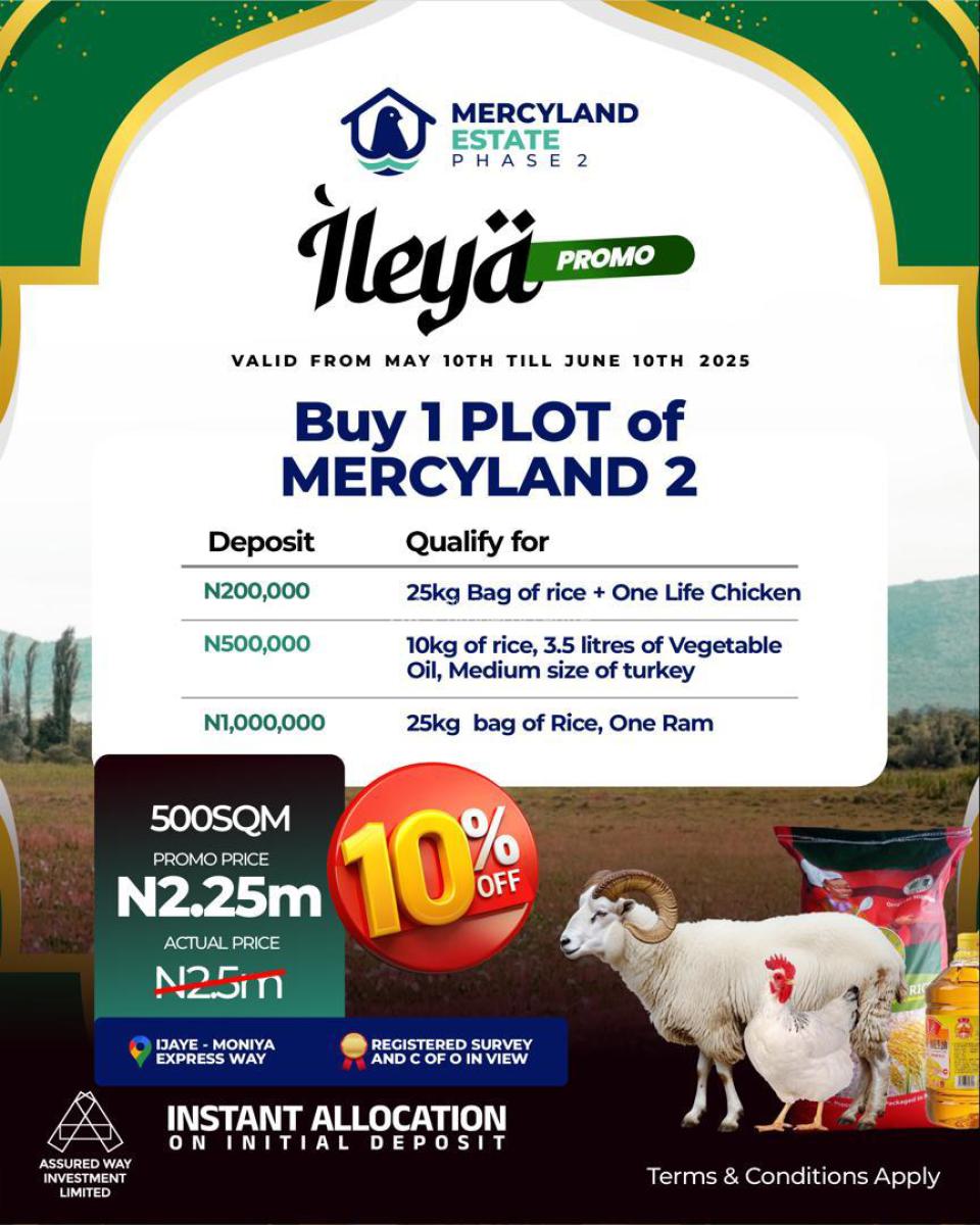 Enjoy 10% Ileya Ptomo  Land with C of O File No Lud 6969e, Ijaiye Town Off Moniya Iseyin Road, Moniya, Ibadan, Oyo, Mixed-use Land for Sale