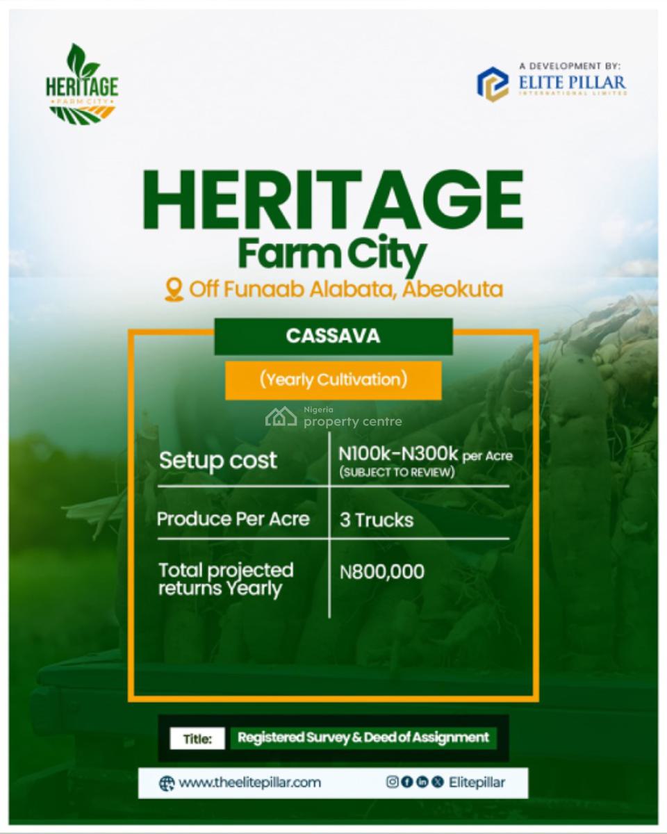 Get a Cheap Verified Property, 100% Dry for Agricultural Purpose., Abeokuta South, Ogun, Land for Sale
