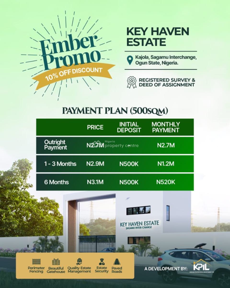 Land, Keyhaven City, Sagamu Interchange, Km 46, Ogun, Residential Land for Sale