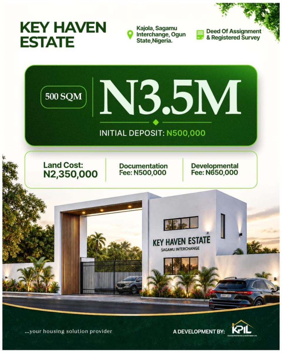 Land, Keyhaven City, Sagamu Interchange, Km 46, Ogun, Residential Land for Sale