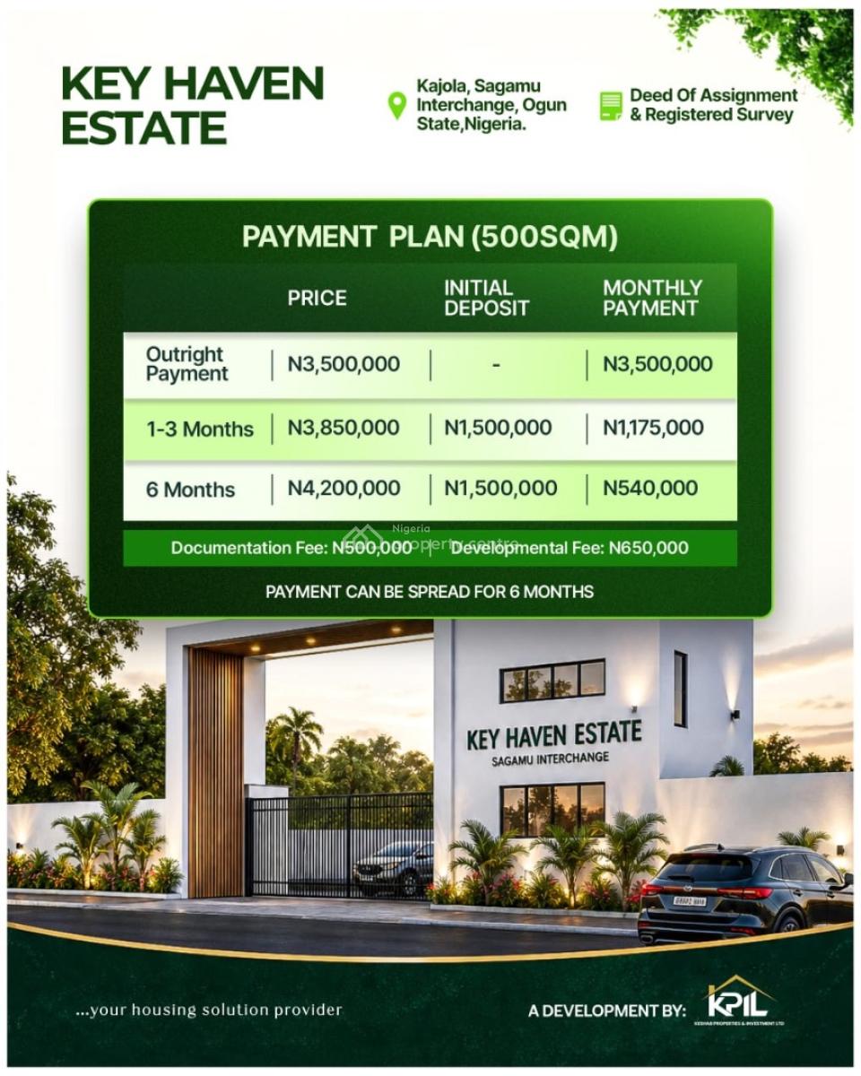 Land, Keyhaven City, Sagamu Interchange, Km 46, Ogun, Residential Land for Sale