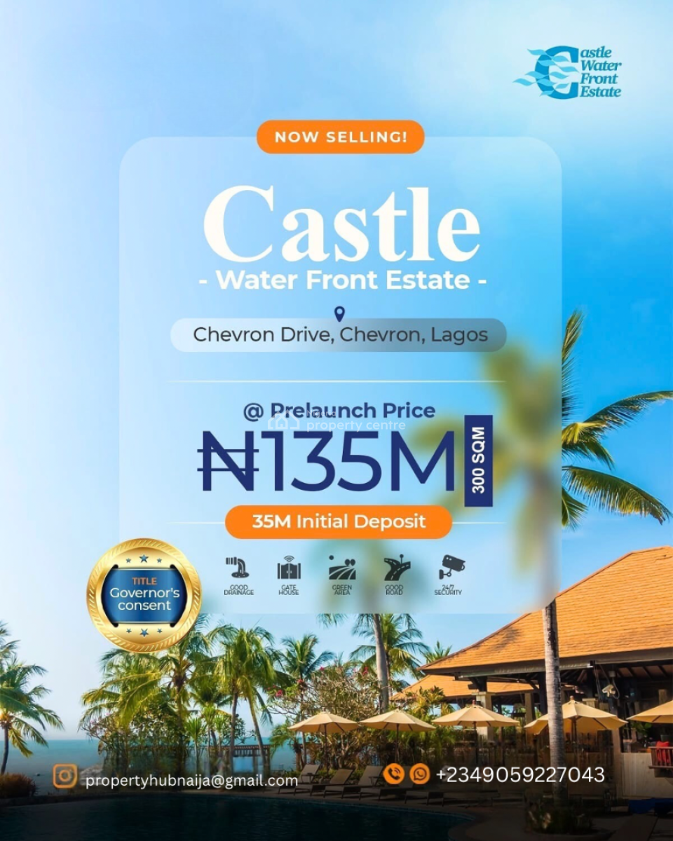Buy and Build Land in a Developed Location, Castle Waterfront Chevron Drive, Lekki, Lagos, Residential Land for Sale