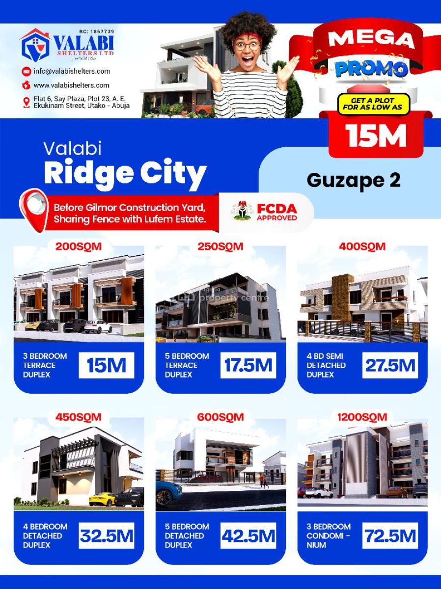5 Bedroom Terrace Duplex, Before Gilmor Construction Yard, Guzape 2, Guzape District, Abuja, Residential Land for Sale