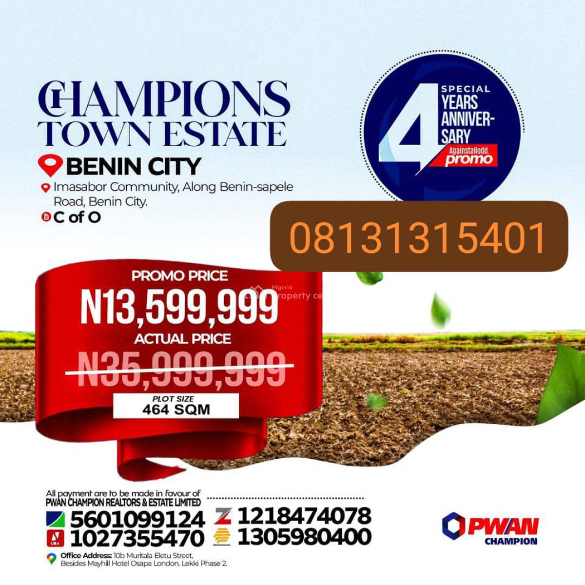 Plots of C of O Lands with Discount Offer, Imasabor Community Along Benin Sapale Road, Ikpoba Okha, Edo, Mixed-use Land for Sale