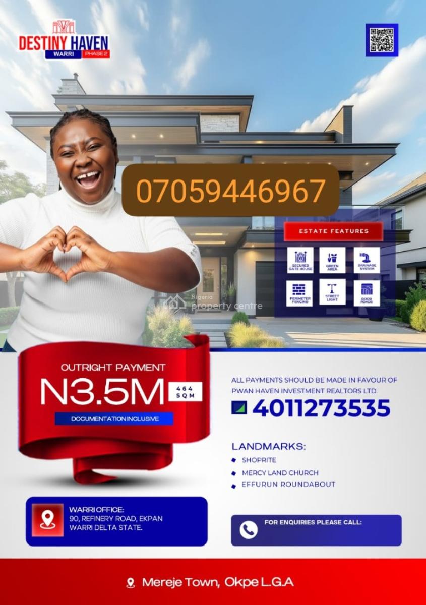 Plots of Affordable Land, Mereje Town, Okpe, Delta, Mixed-use Land for Sale