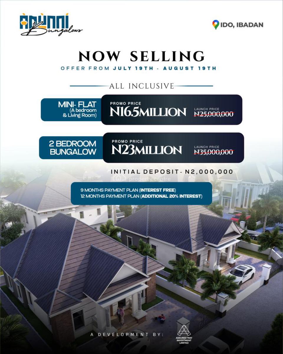 Newly Launched Detached Bungalows Strategically Located, Adunni Bungalows, Ido Ibadan, Ido, Oyo, Detached Bungalow for Sale
