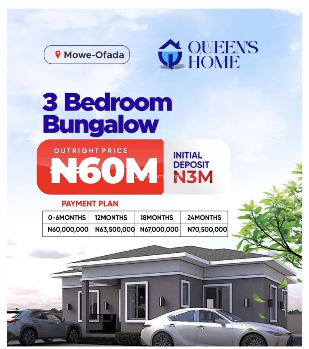 3 Bedroom Detached Bungalow, By Shagamu Interchange, Mowe Ofada, Ogun, Detached Bungalow for Sale