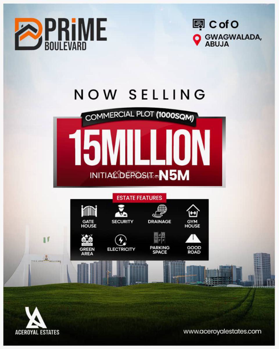 Purely Commercial. Plots, Prime Boulevard Commercial, Gwagwalada, Abuja, Residential Land for Sale