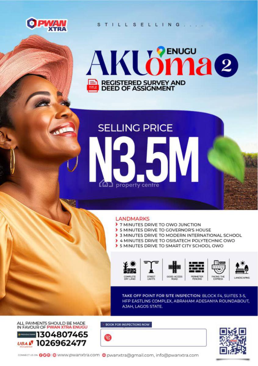 Strategic Land at Owo, Akuoma Estate Phase 2 Owo, Nkanu, Enugu, Land for Sale