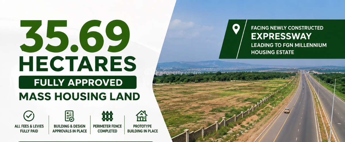 35.69 Hectares Fully Approved Mass Housing Land, Karsana North, Karsana, Abuja, Mixed-use Land for Sale