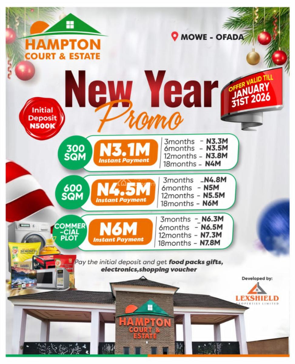 Dry Table Land in an Estate, Mowe Ofada, Ogun, Residential Land for Sale